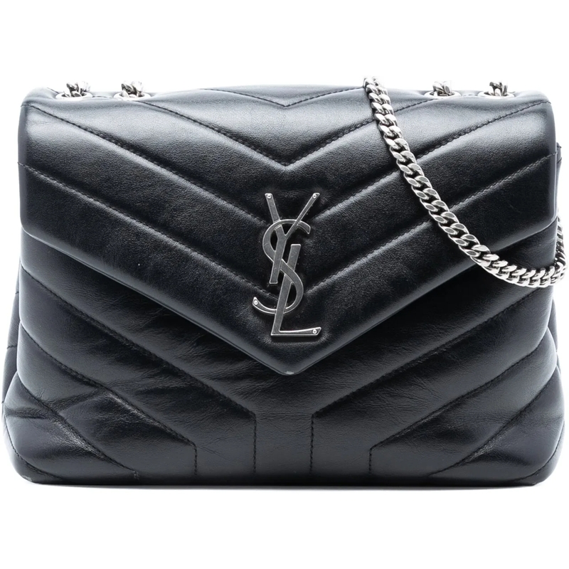 Saint Laurent Schultertasche Small Quilted Leather Monogram LouLou Shoulder Bag schwarz