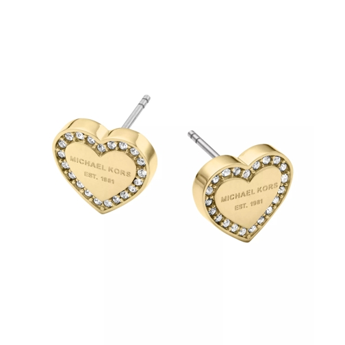 Michael Kors Ladies Brilliance Heart Earrings Gold Orecchini a bottone