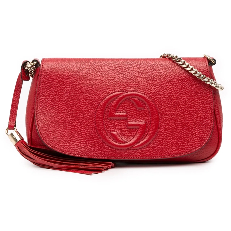 Gucci Sac à bandoulière Medium Leather Soho Chain Flap Crossbody rot
