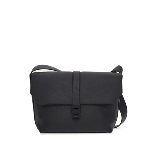 Salvatore Ferragamo Black Messenger Bag Black Schoudertas