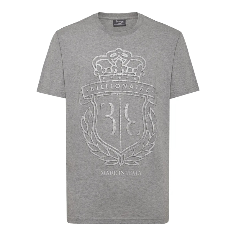 BILLIONAIRE T-Shirt T-Shirt Rundhalsausschnitt Ss Crest grau