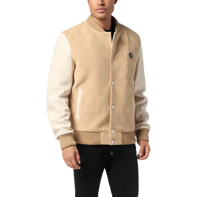 Philipp Plein Daunenjacke Bomber Monogram beige(Image 3)