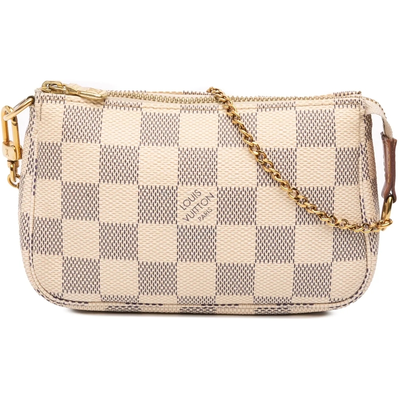 Louis Vuitton Tote Damier Azur Mini Pochette Accessoires weiß