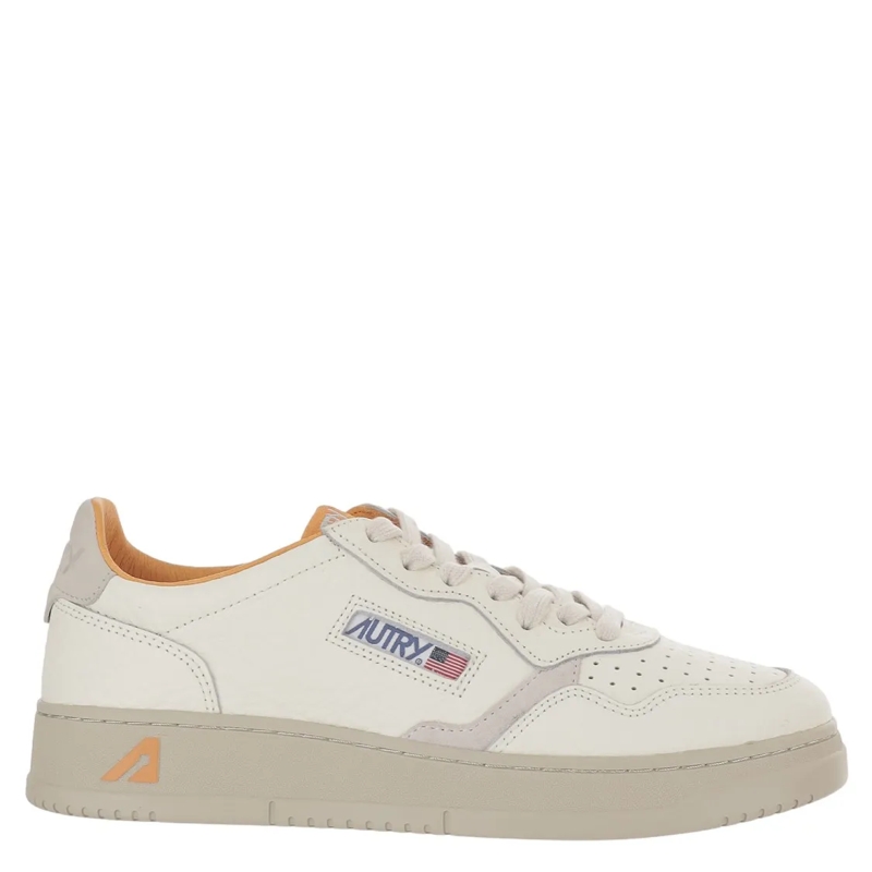 Autry International Lage-top sneaker Low-Top Leather Sneakers With Suede Inserts White