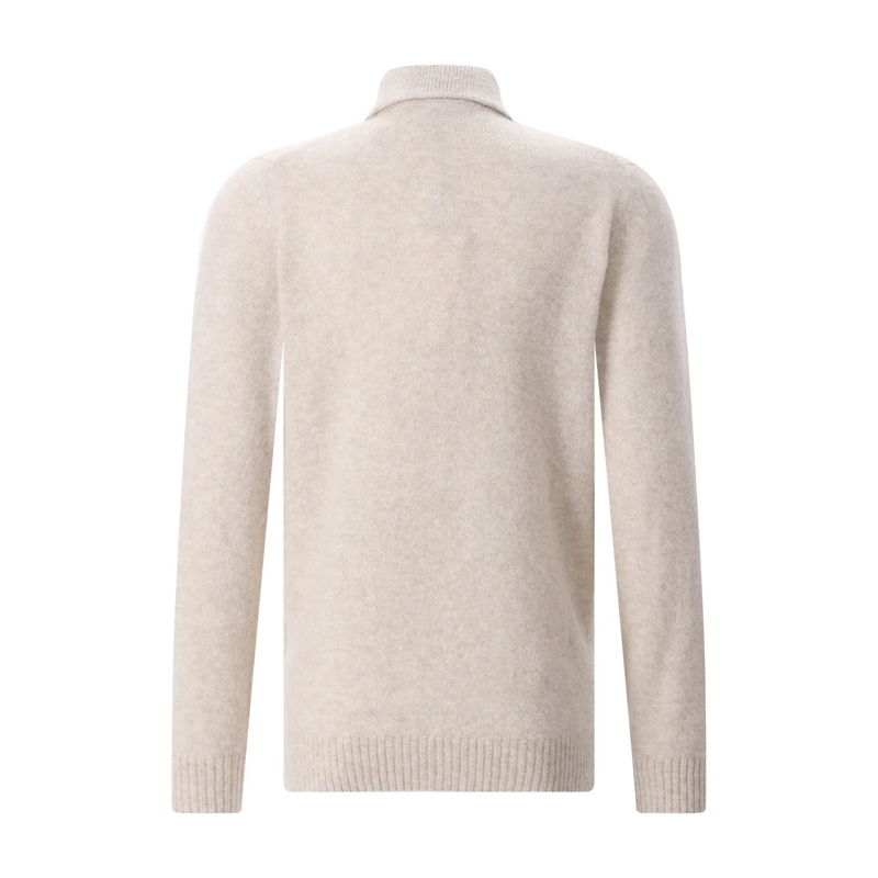 FILIPPO DE LAURENTIIS Polo Pullover aus Kaschmir-Seide-Mix weiß(Image 6)