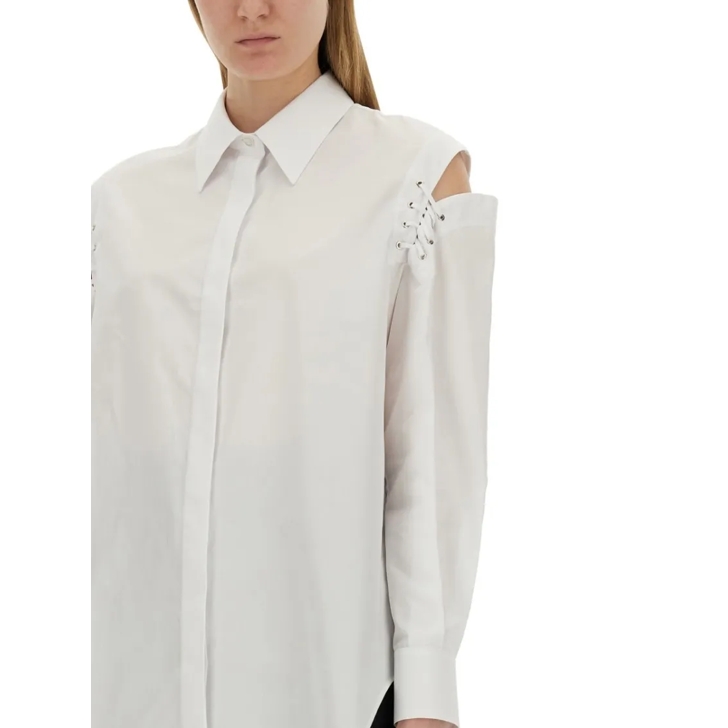 Tシャツ・カットソー alexander mcqueen COCOON SHIRT WITH CUT-OUT DETAILS Alexander McQueen Cocoon Shirt With Cut-Out Details White
