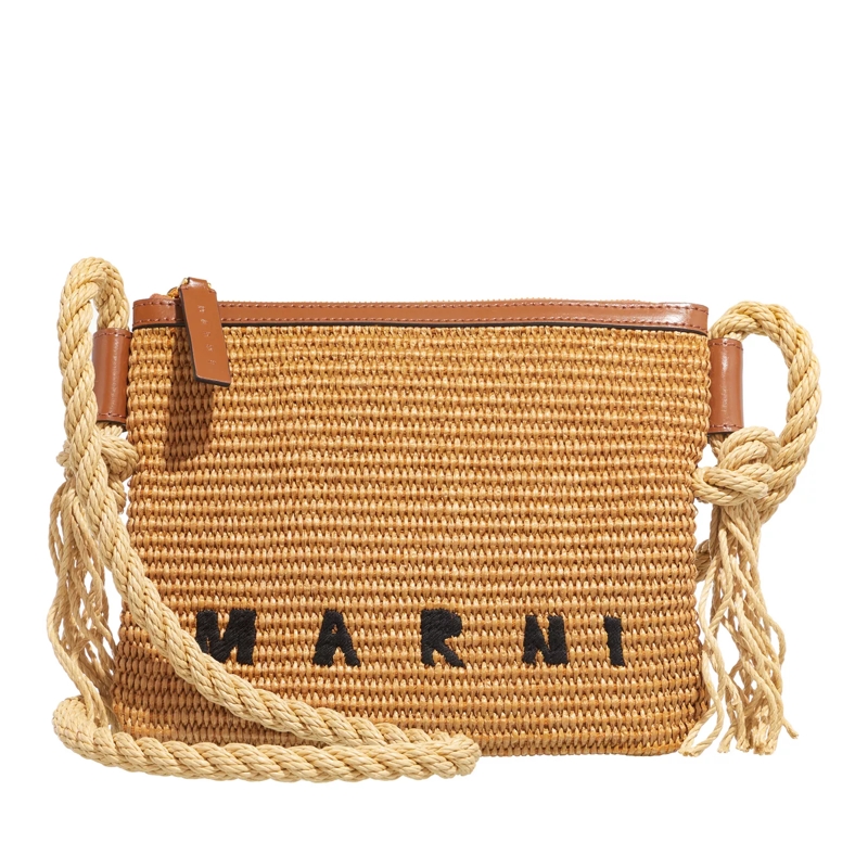 Marni Crossbody Bag Marcel Zip Pochette Raw Sienna