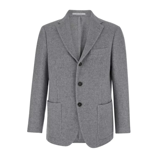 Eleventy Grey Single-Breasted Jacket With Notched Revers In Grey 