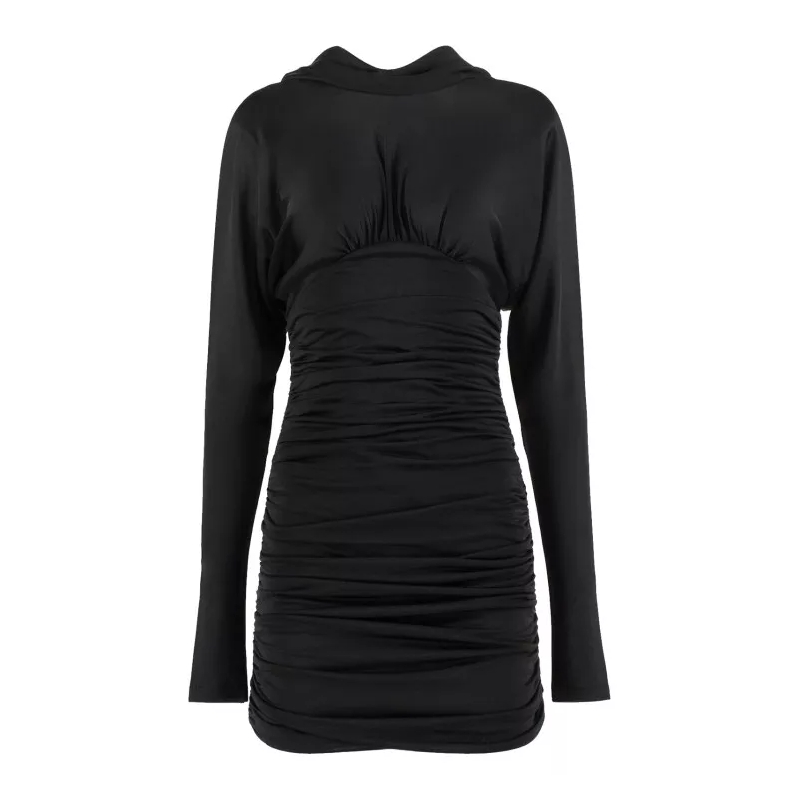 Saint Laurent Mini-jurk Cowl Back Mini Dress Black