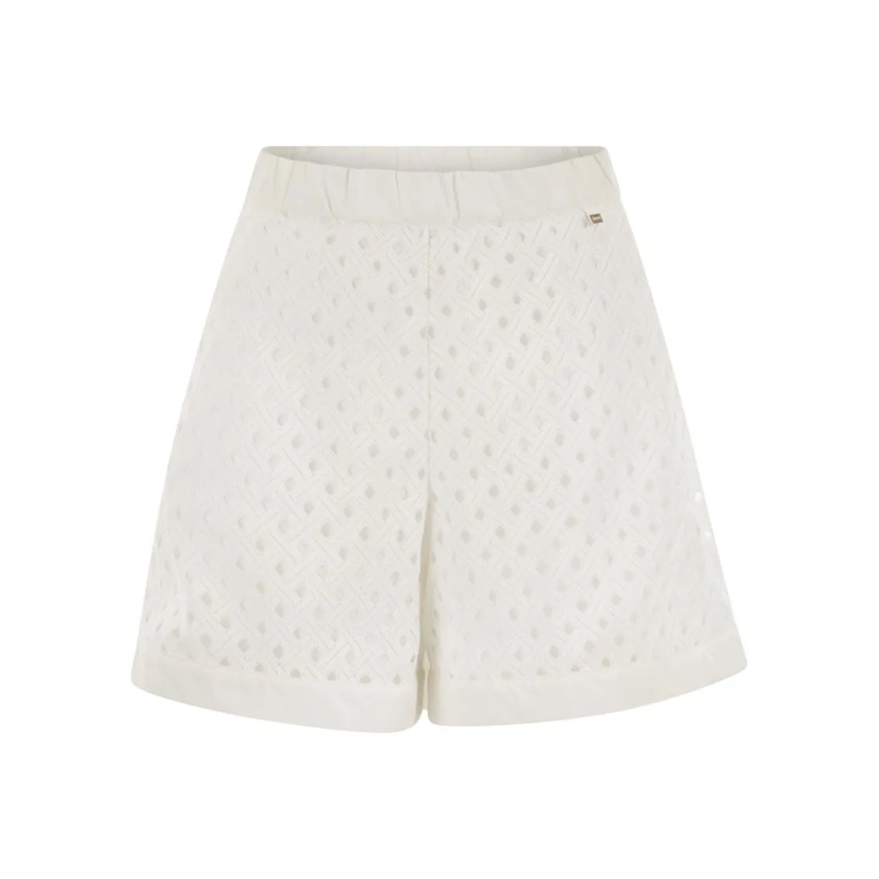 Herno Legere Shorts Perforated Shorts With Geometric Shapes White