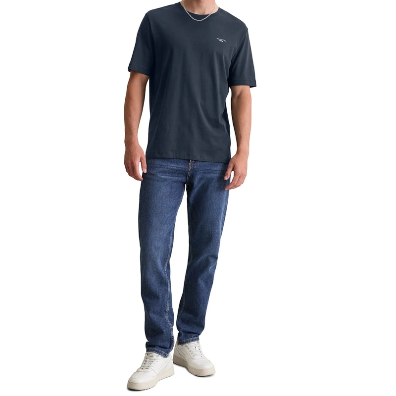 Marc O´Polo Hemd T-Shirt, SSL, Logo Print, Reg F 1er Pack dunkel-blau(Image 2)