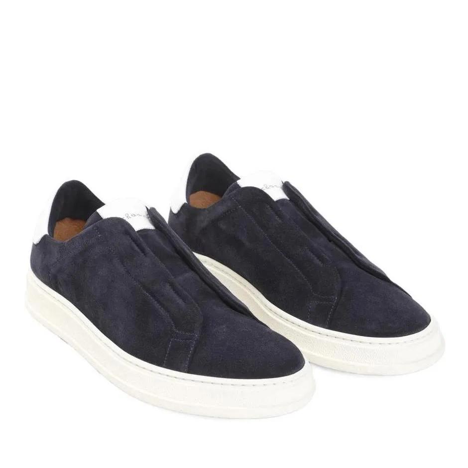 Kiton Low-Top Sneaker - Blue Suede Calf Leather Sneakers - Gr. 41 (EU) - in Blau - für Damen