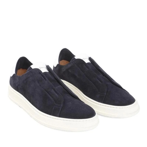 Kiton Blue Suede Calf Leather Sneakers Blue sneaker basse