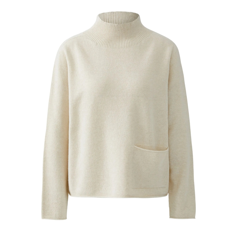 Oui Rollkragenpullover Pullover offwhite