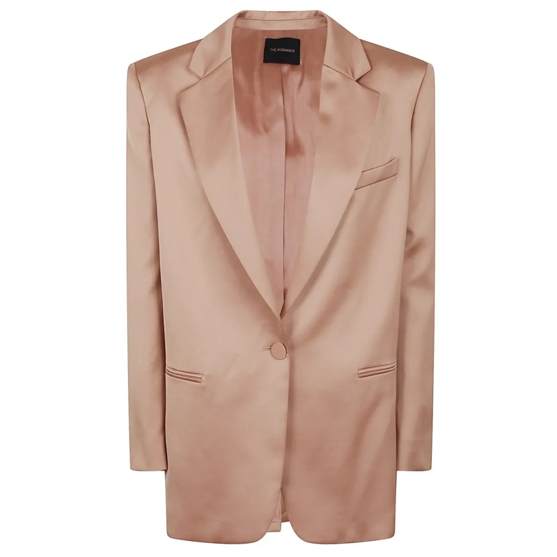 Andamane Blazer Nude Tailored Blazer With Notched Lapels Pink
