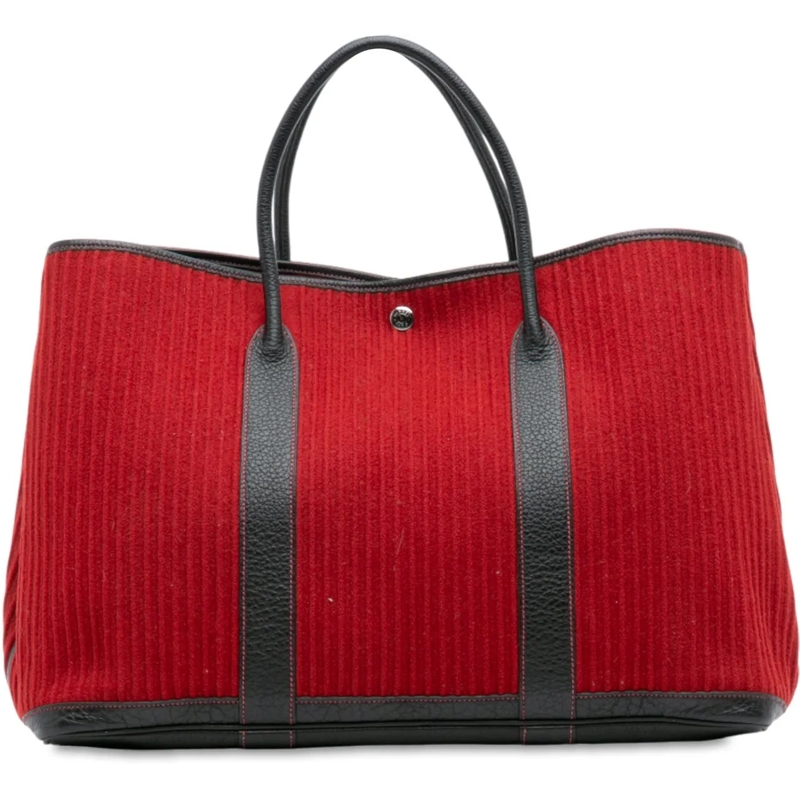 Hermès Weekender Ribbed Wool and Negonda Garden Party Voyage 49 rot