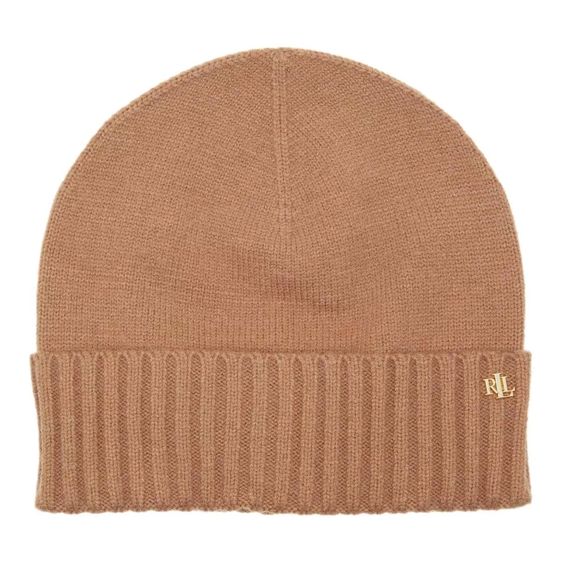Lauren Ralph Lauren Wollmütze Cuff Hat Cold Weather Classic Camel