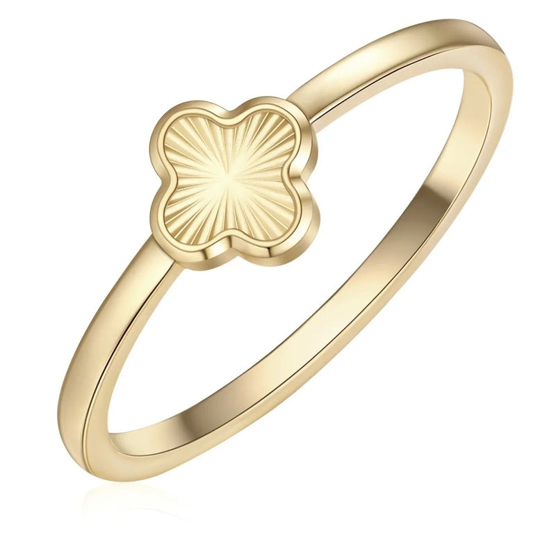 Glanzstücke München Ring Edelstahl Ring Kleeblatt gold(Image 3)