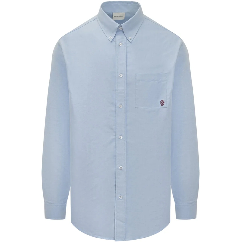 Drôle De Monsieur Haut décontracté Camicia Logo Ricamato hellblau