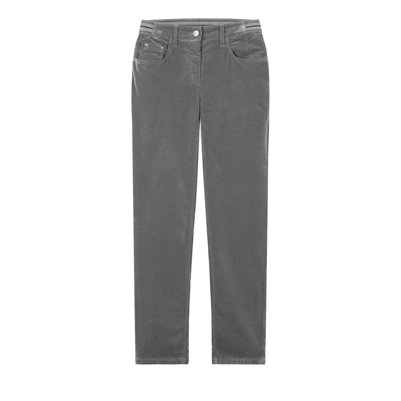 Luisa Cerano Stoffen broek Skinny-Velvet-Pants heather grey