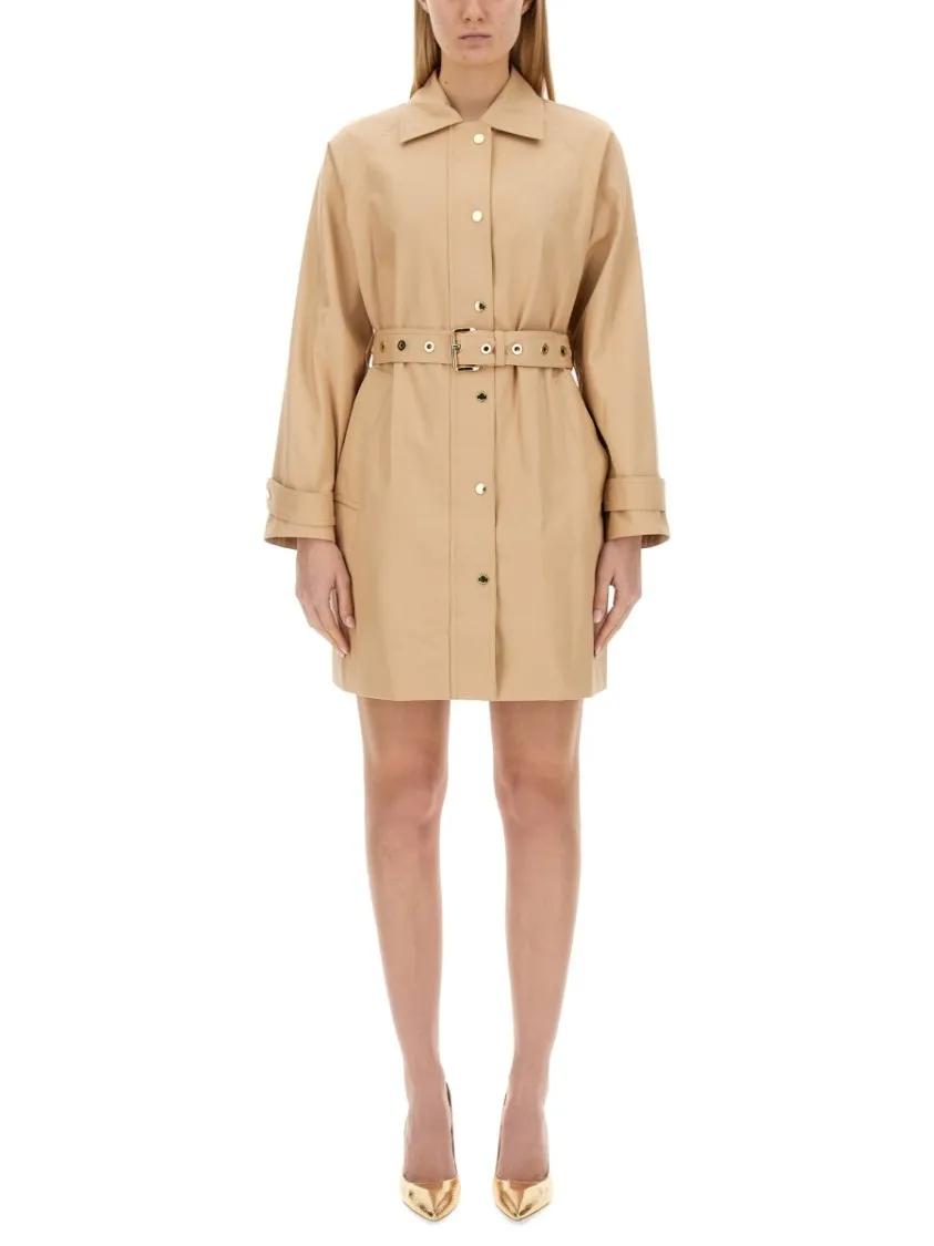 Thumbnail - Michael Kors - Belted Cotton Trench Coat With Classic Collar And - Größe S - beige