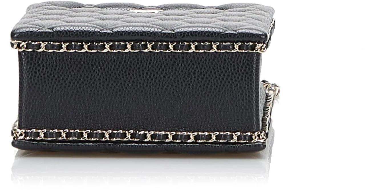 Chanel Hobo bags Mini Caviar Chain Around Cut Out Evening Bag in zwart