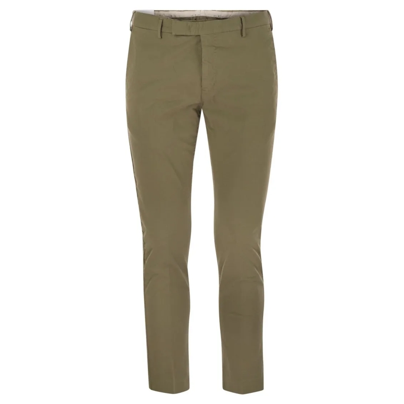 Pt Torino Chino Dieci - Stretch Cotton Trousers Green
