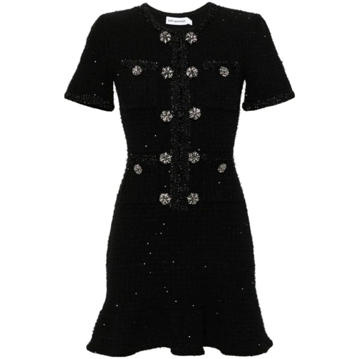 Self Portrait Sequin-Embellished Mini Dress Black Mini-Kleider