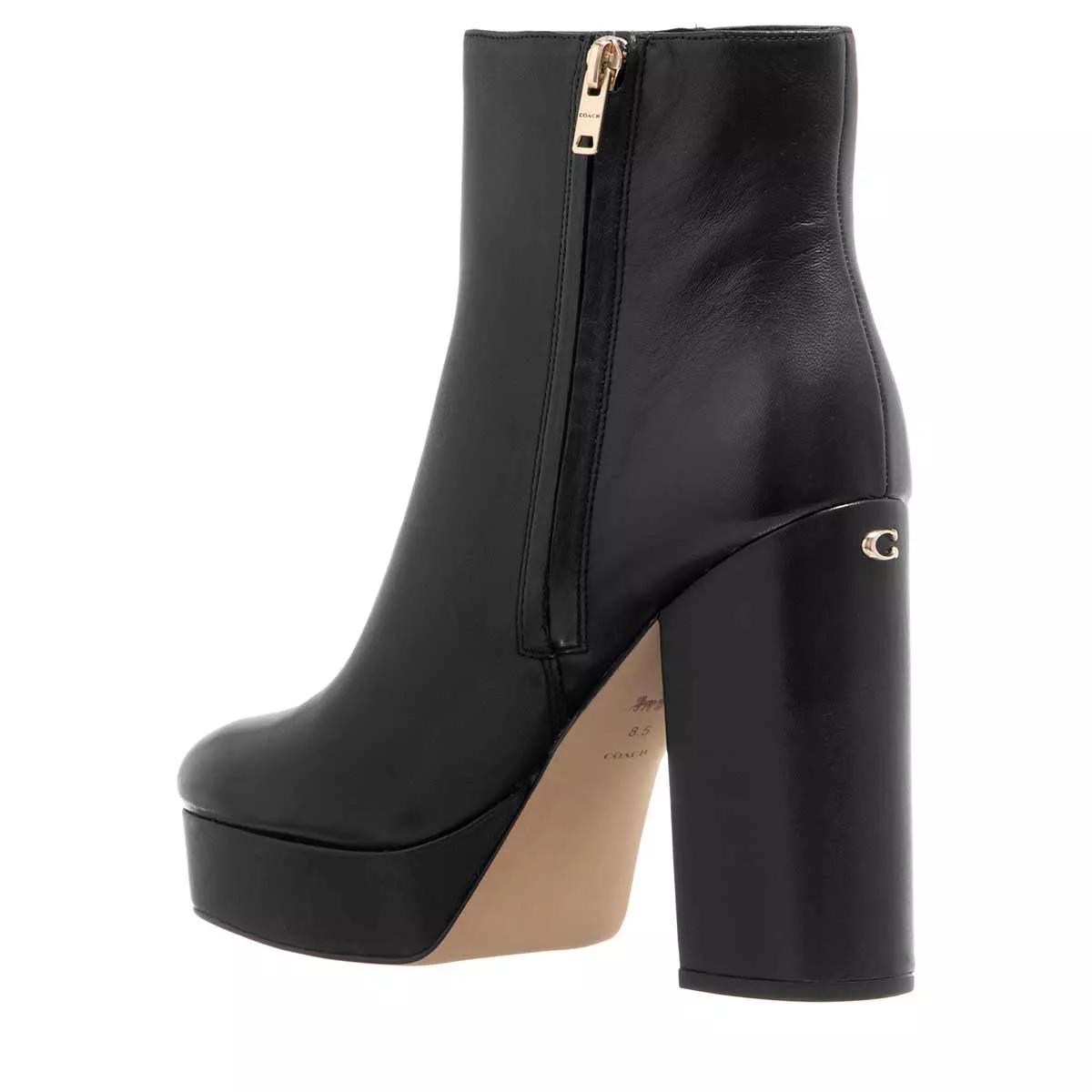 Coach Iona Leather Bootie Black Ankle Boot