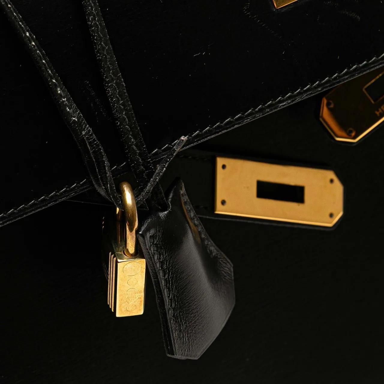 Thumbnail - Hermès Hobo Bags - Box Calf Kelly Sellier 32 - Gr. unisize - in Schwarz - für Damen