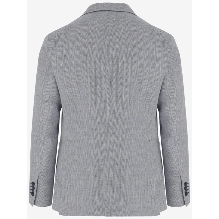 ボトムスその他 Tagliatore Linen Blend Single-Breasted Jacket Tagliatore Linen Blend Single-Breasted Jacket Grey | Blazer