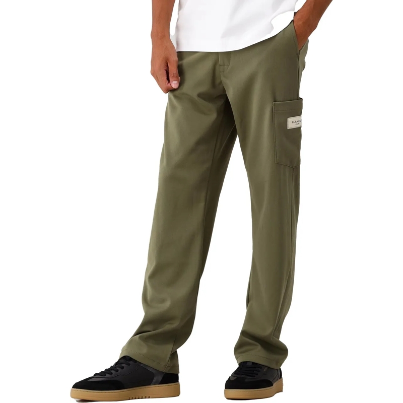 Flâneur  Flaneur Broek Bruin Atelier Tailored Trousers Khak grün