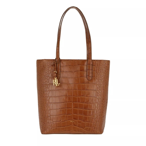 Lauren Ralph Lauren Soft Faux Croc Alexis Tote Medium Bourbon Shopping Bag