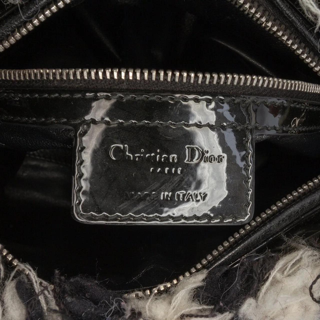 Thumbnail - Christian Dior Hobo Bags - Medium Tweed Cannage Fringe Lady Dior - Gr. unisize - in Schwarz - für Damen