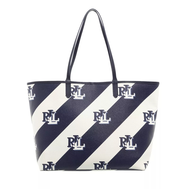 Navy and white online tote bag