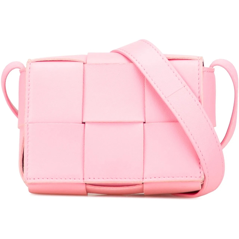 Bottega Veneta Sac à bandoulière Candy Nappa Intrecciato Cassette Crossbody rose