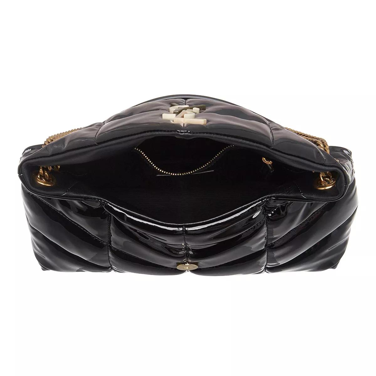 Loulou Mini Patent Leather Shoulder Bag in Black - Saint Laurent