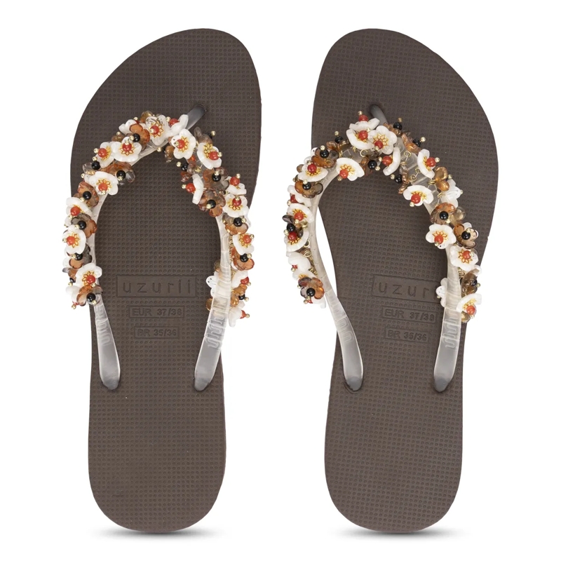 UZURII Flip Flops flip flop Tulum Bloom Coffee mocca(Image 17)