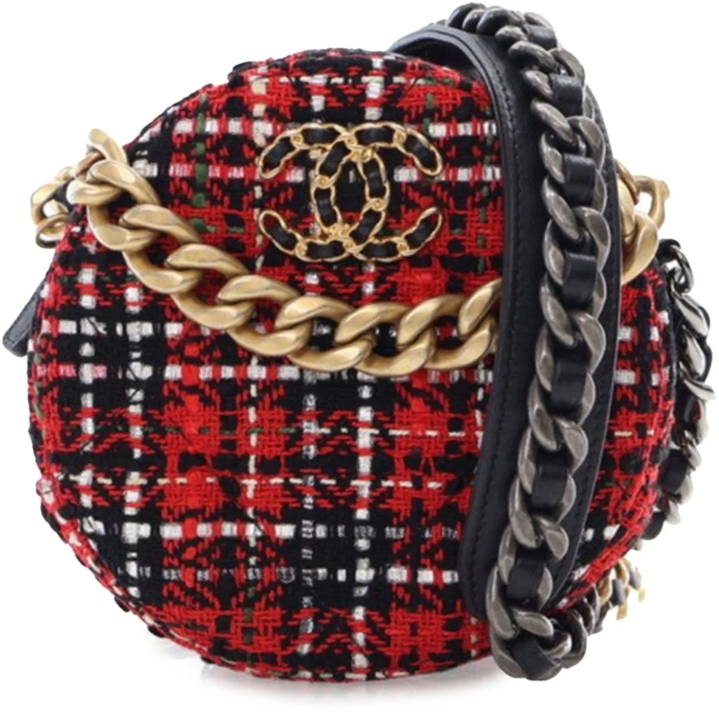 Chanel Sac à bandoulière Tweed 19 Round Clutch with Chain rot
