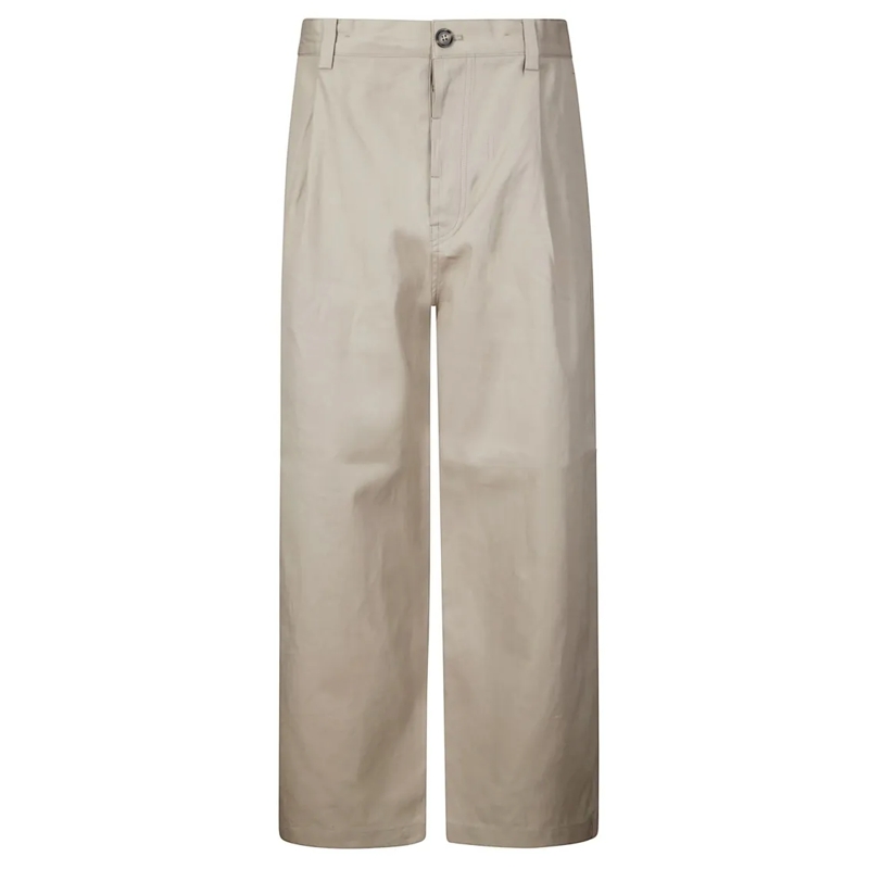 SOFIE D'HOORE  Hammered Cotton Trousers With Straight-Leg Silhoue Neutrals