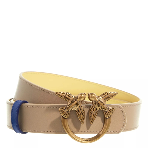 Pinko Love Berry H3 Double Belt Sabbia/Giallo Antique Gold Reversible Belt