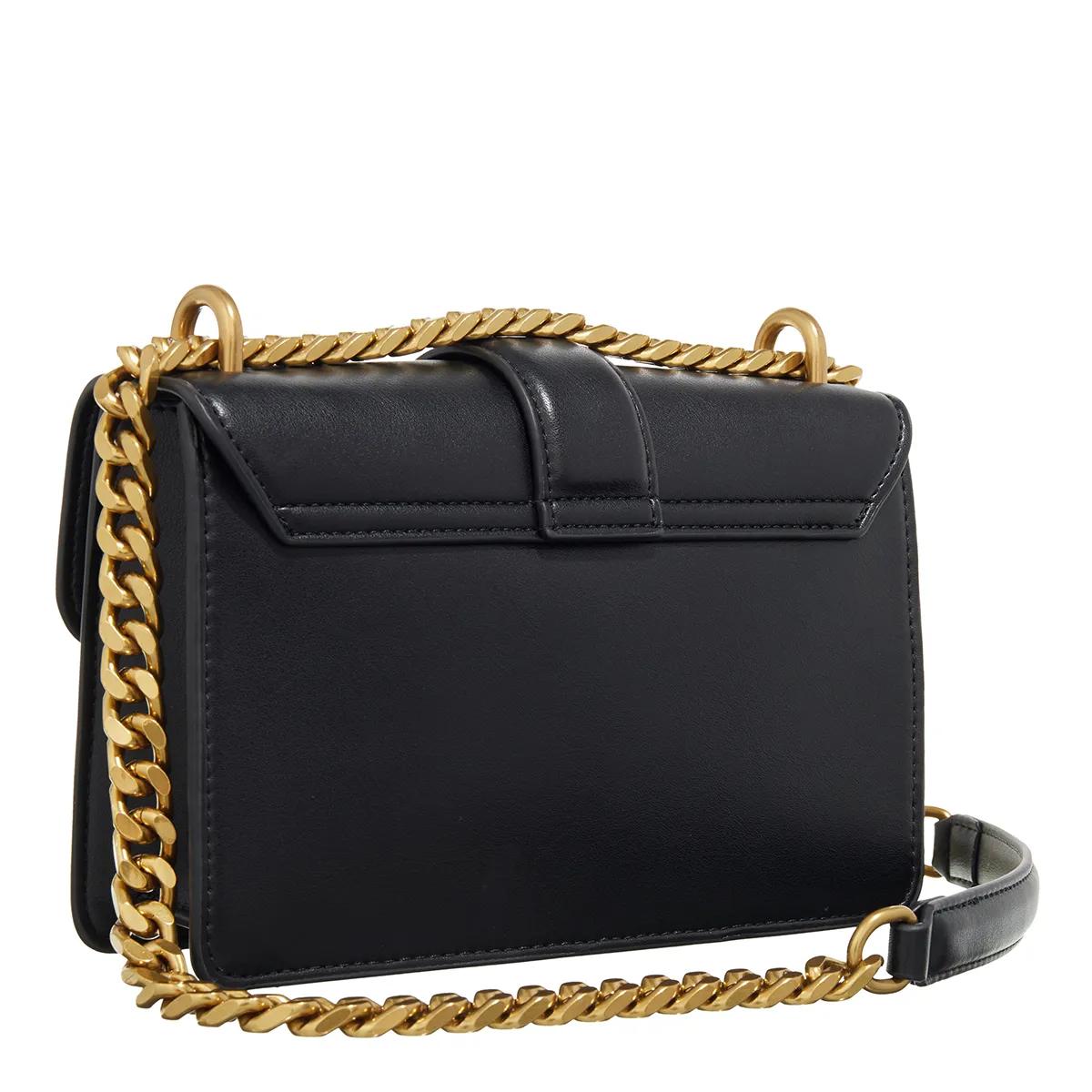 Just Cavalli Zwarte schoudertas met gouden metalen gesp Black Dames