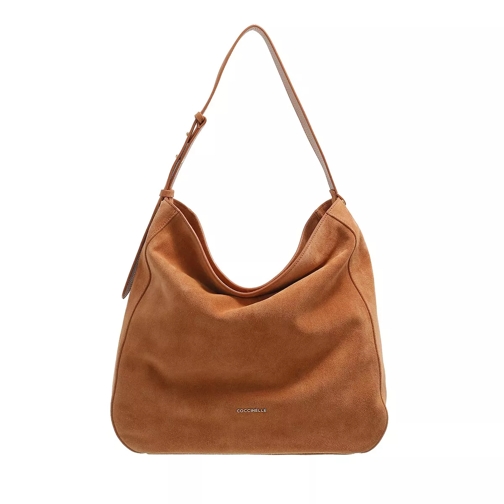 Coccinelle Lea Suede Shopping Bag Caramel Crossbody Bag