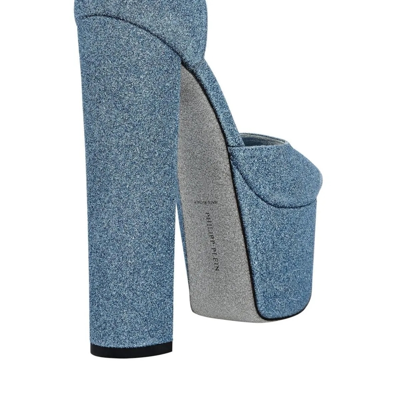 Philipp Plein Riemchensandalen Sandaletten hell-blau(Image 3)