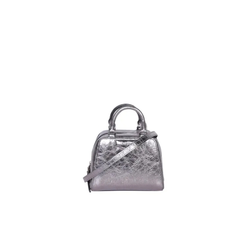 Givenchy Silver Metallic Leather Bag Grey Schultertasche