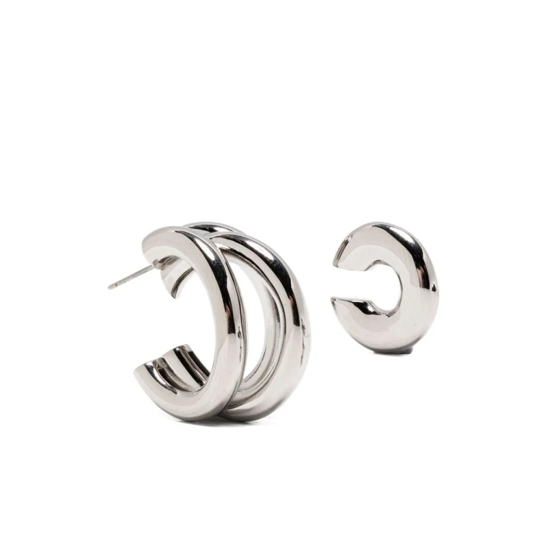 Paco Rabanne Oorknopjes Polished Silver Hoops Silver