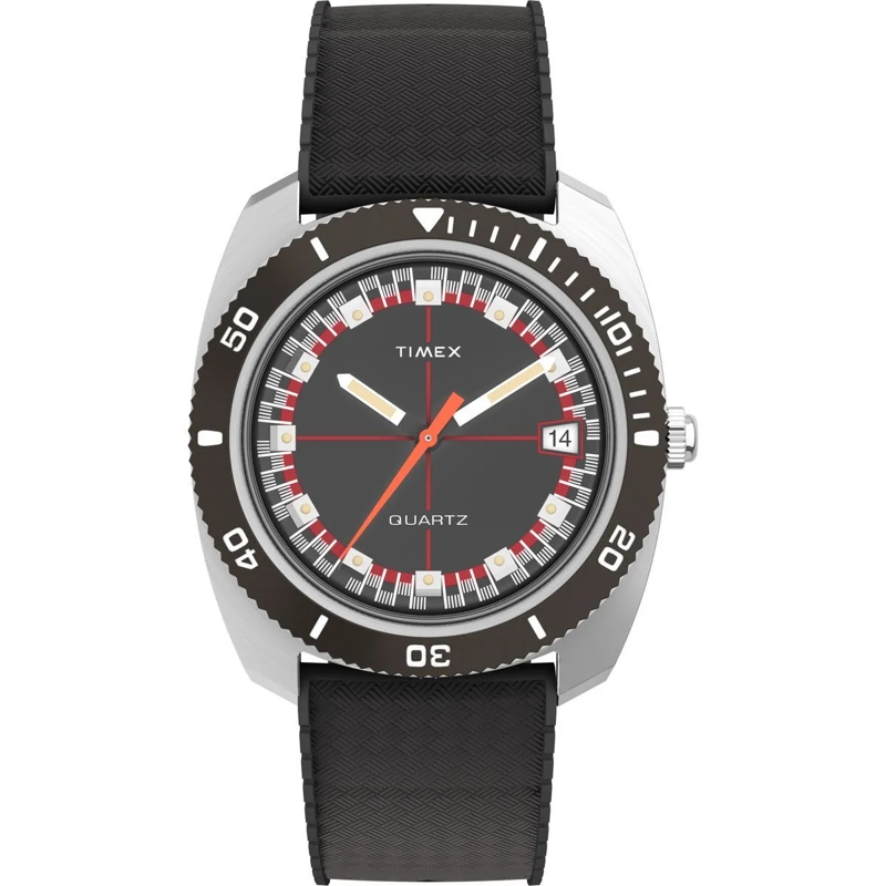 Timex Automatikuhr Quarz-Analoguhr Q Timex Reissue 1971 Velocity schwarz