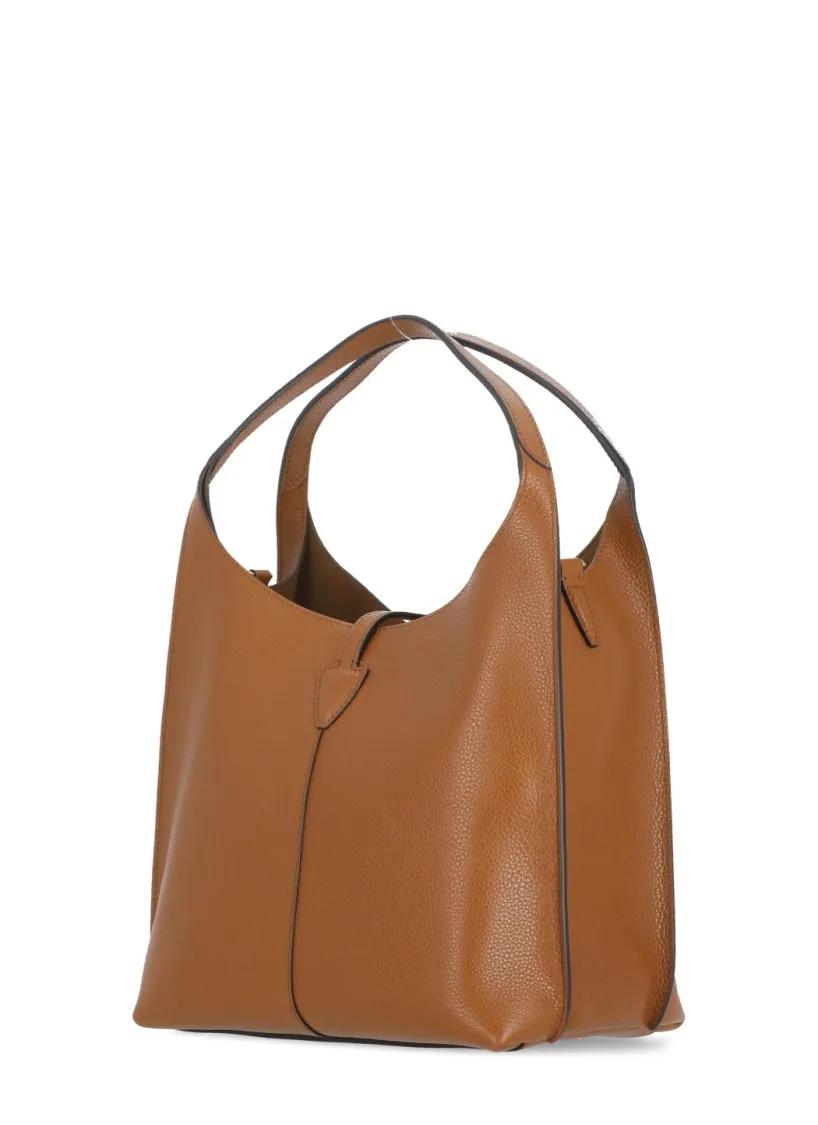 TOD'S Shoppers & Totes Brown Leather Shoulder Bag in bruin