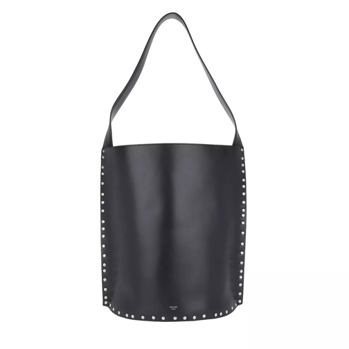 Celine Studded Bucket Bag Large Satinated Calfskin Dark Navy Hobo Bag