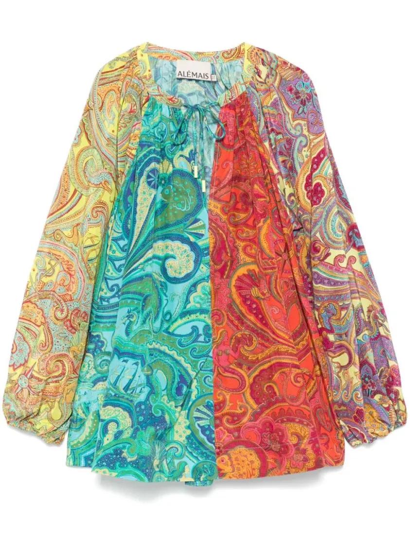 Thumbnail - Alemais - Ceto Spliced Blouse - Größe 8 - bunt